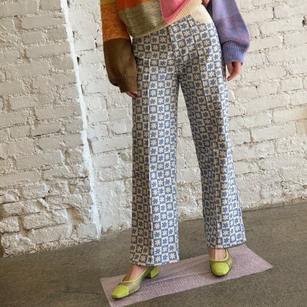 Robyn Jean - Blue Daisy Check/Natural